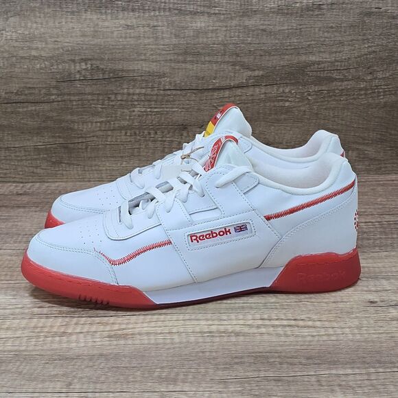 Reebok Workout Plus Popsicle Men's Size 13 White Cherry Training Shoes (GY2442) - Picture 3 of 9
